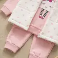 Kalp Desenli Yelekli Mevsimlik Kız Bebek Takım