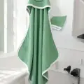 Kurbağa Nakışlı Unisex Şapka Ve Keseli Bebek Banyo Havlusu
