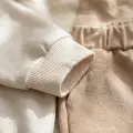 Milo Unisex Çocuk Bej & Ekru Funny Time Ayıcık Baskılı Kanguru Cepli Sweatshirt Ve Jogger Alt Üst Takım