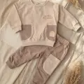 Nova Soft Cotton Gri Cepli Bebek Alt Üst Takım - %100 Pamuklu Sweatshirt Ve Eşofman Altı Kombini