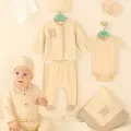 Pötikareli % 100 Pamuk 10lu Erkek Bebek Hastane Çıkış Seti 0-3 Ay