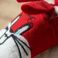 Ruby Bunny Kırmızı Tavşan Nakışlı Pamuklu Bebek Patik - Yumuşak Dokulu İlk Adım Ev Ayakkabısı