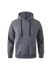 Erkek Uzun Kol Kapşonlu Basic Sweatshirt hoodie - Füme