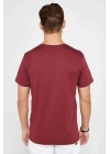 Unisex Düz Biskilet Yaka Oversize T-shirt - Bordo