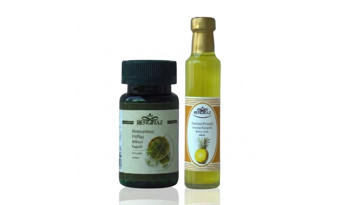 Renginaz Pinealis Ananas Karışımlı Sirke ve Rosmarinus FitPlus Kapsül İkili Set
