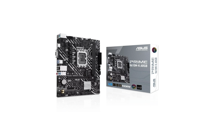 Asus PRIME H610M-K ARGB DDR5 LGA1700 (12./13./14. Nesil Intel Uyumlu, M.2, HDMI, D-SUB) Anakart