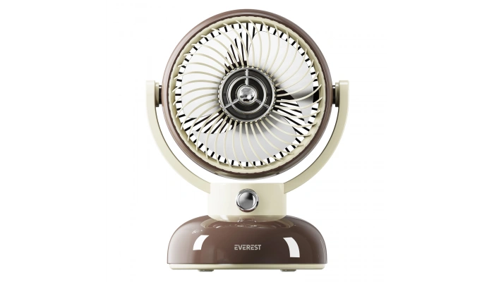 Everest EFN12 Kahve 1200mAh 3 Hız Kademe LED Işıklı Retro Masaüstü USB Fan