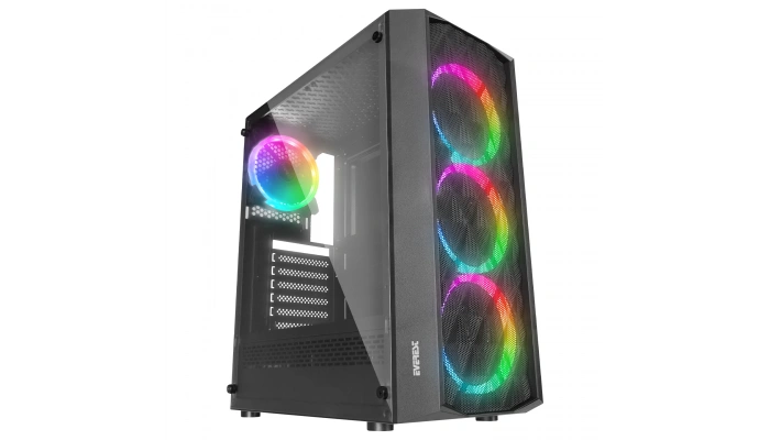Everest BUMPY 4*12cm RGB Fan 600W APFC Tempered Camlı ATX Mid-T Gaming Oyuncu Kasası