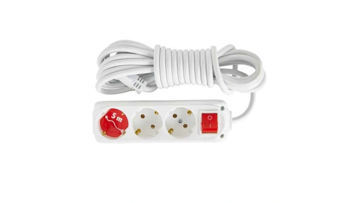 Almera 3lü Anahtarlı Topraklı Grup Priz - 5 Metre