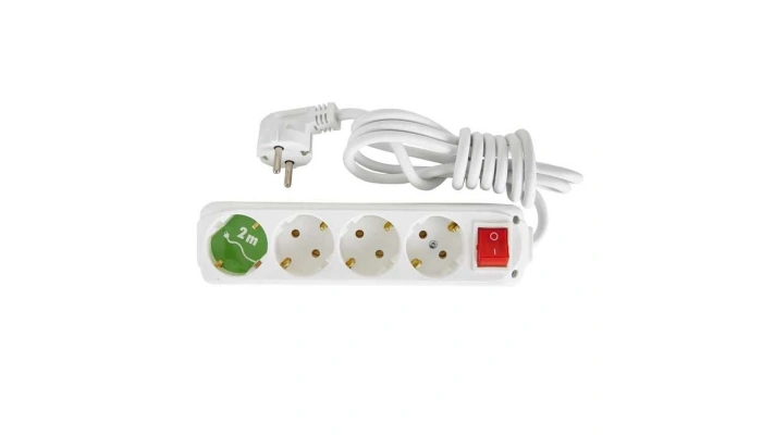 Almera 4lü Anahtarlı Topraklı Grup Priz - 2 Metre