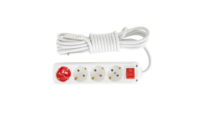 Almera 4lü Anahtarlı Topraklı Grup Priz - 5 Metre