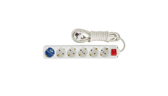 Almera 6’lı Anahtarlı Topraklı Grup Priz - 3 Metre