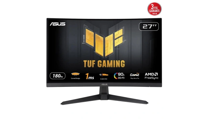Asus 27 TUF GAMING VG27VQ3B 1 ms 180 Hz FreeSync Adaptive Sync Curved VA FHD Gaming (Oyuncu) Monitör