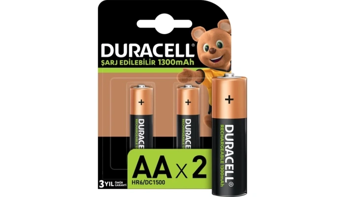 Duracell 1300 mAh AA Şarjlı Kalem Pil - 2li Paket