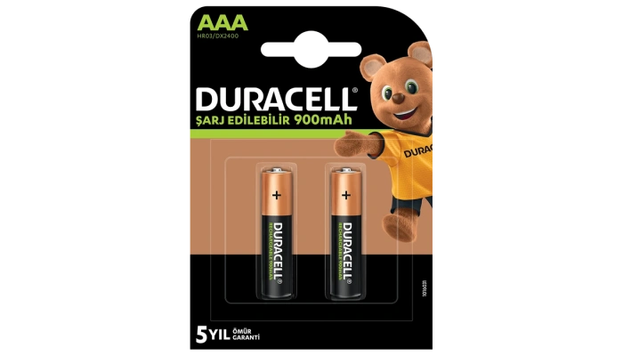 Duracell 900 mAh AAA Şarjlı İnce Kalem Pil - 2’li Paket