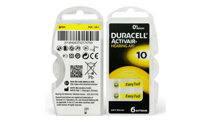 Duracell Activair 10 EasyTab Kulaklık Pili - 6’lı Paket