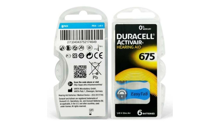 Duracell Activair 675 EasyTab Kulaklık Pili - 6’lı Paket