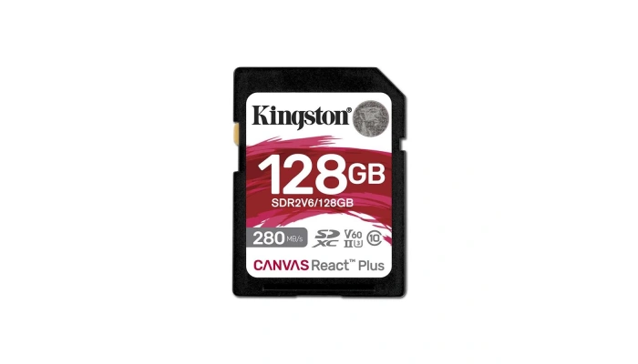 Kingston Canvas React Plus 128GB SDXC UHS-II U3 V60 280MB/s SD Hafıza Kartı