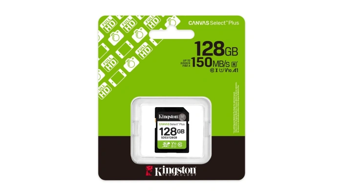 Kingston Canvas Select Plus Gen3 128GB SDXC 150MB/s U1 V10 Hafıza Kartı