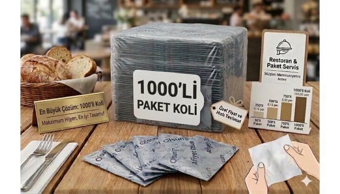 Renginex 6x12 Afiyet Olsun Baskılı Tek Kullanımlık Islak Mendil - 1000li Paket