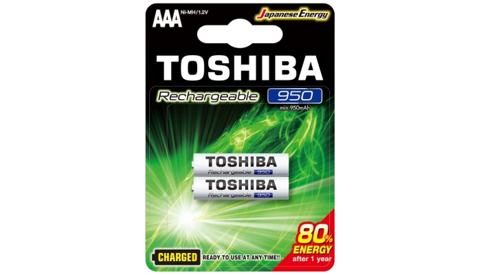 Toshiba 950 mAh AAA Şarjlı İnce Kalem Pil - 2li Paket