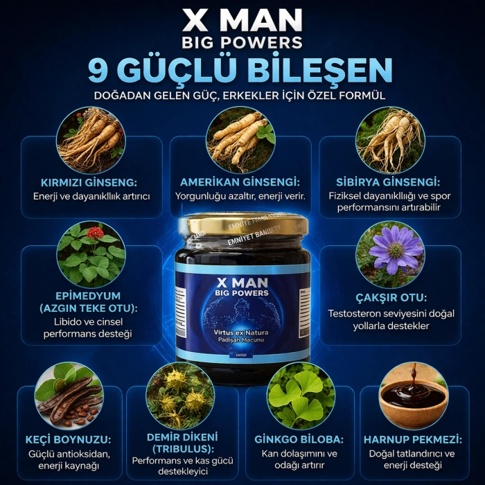 X Man Big Powers Virtus ex Natura Padişah Macunu 240 gr