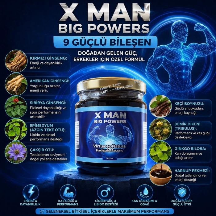 X Man Big Powers Virtus ex Natura Padişah Macunu 240 gr