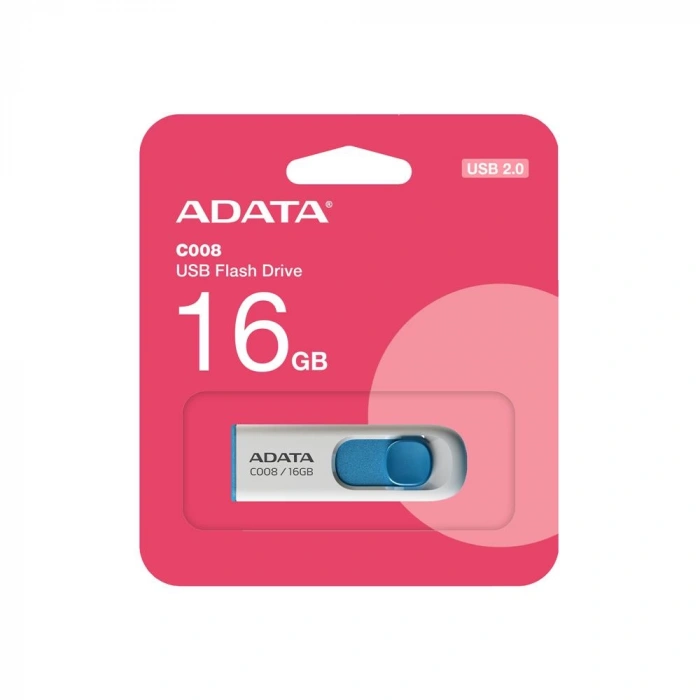 ADATA C008 16GB USB2.0 Classic Flash Bellek (Beyaz + Mavi)