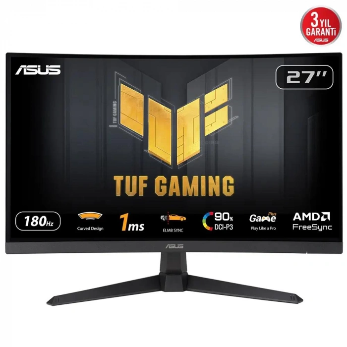 Asus 27 TUF GAMING VG27VQ3B 1 ms 180 Hz FreeSync Adaptive Sync Curved VA FHD Gaming (Oyuncu) Monitör