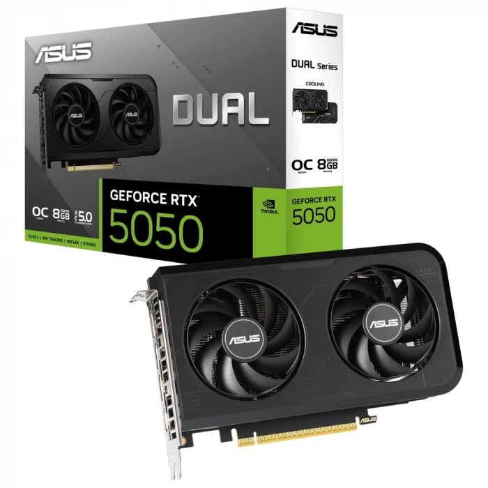 Asus Dual GeForce RTX5050 OC Edition DUAL-RTX5050-O8G-NVIDIA 8 GB GDDR6 DLSS 4 128-bit Ekran Kartı
