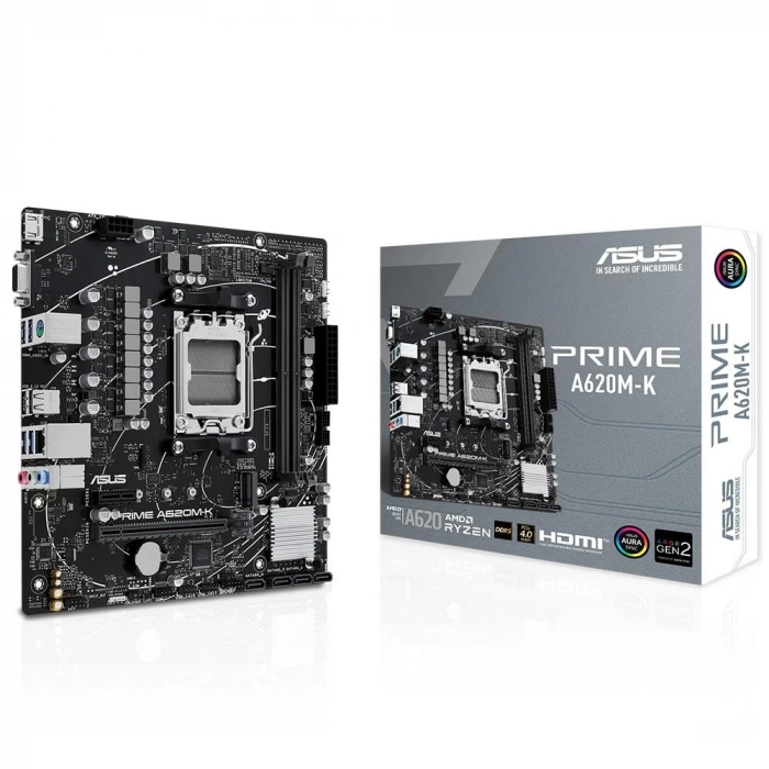 Asus PRIME A620M-K 6400 MHz (OC) DDR5 Soket AM5 M.2 HDMI VGA mATX Anakart
