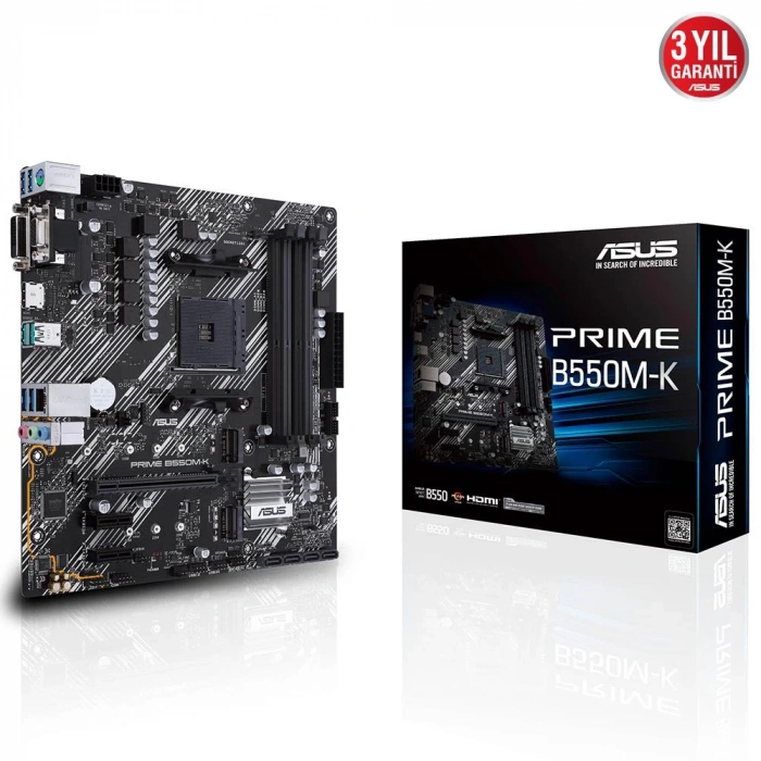Asus PRIME B550M-K AMD AM4 3. Nesil DDR4 VGA DVI HDMI Anakart