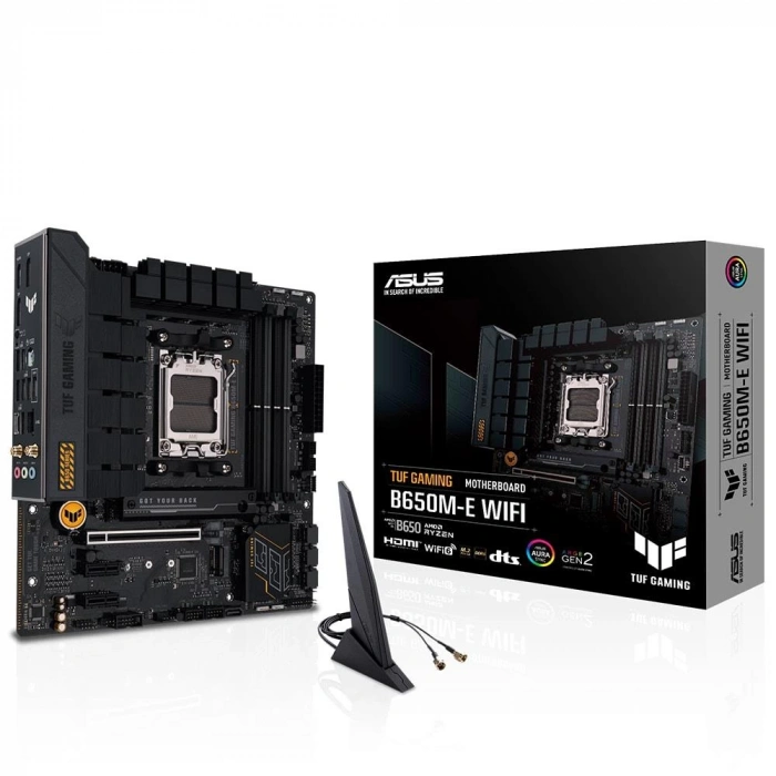 Asus TUF GAMING B650M-E WiFi 6400 MHz (OC) DDR5 Soket AM5 M.2 HDMI Mini DP mATX Anakart