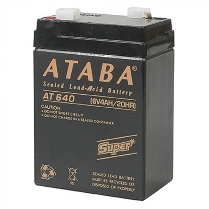 Ataba AT-640 6V 4Ah Düz Bakımsız Kuru Akü (WBD)