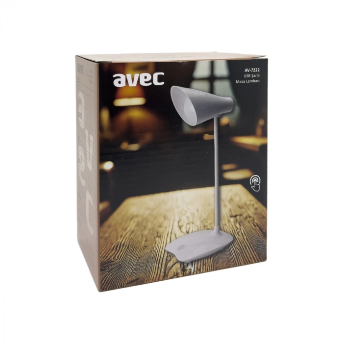 Avec AV-7222 USB Şarjlı Dokunmatik LED Masa Lambası