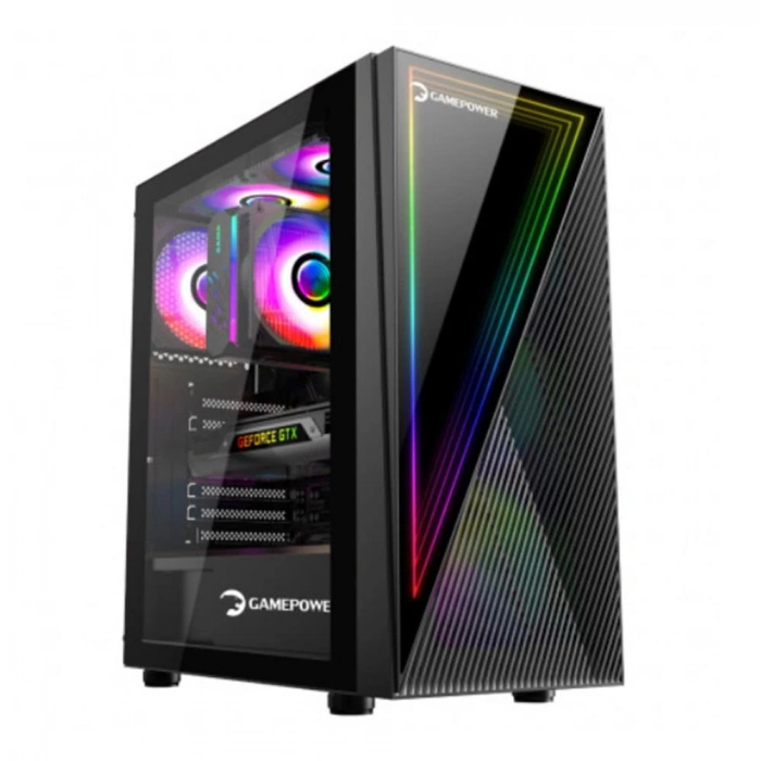 GamePower Ravadin ATX Gaming Kasa 3x ARGB Fan Tempered Glass