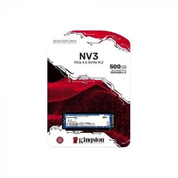 Kingston NV3 500GB PCIe 4.0 NVMe M.2 2280 SSD (SNV3S-500G)