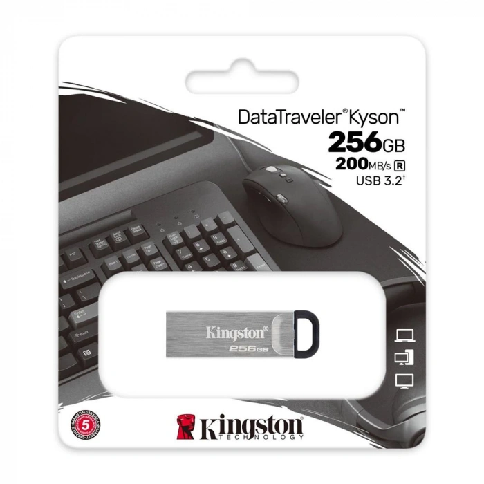 Kingston DataTraveler Kyson 256GB USB 3.2 Gen1 Metal Flash Bellek