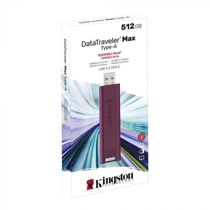 Kingston DataTraveler Max 512GB USB 3.2 Gen2 Type-A Flash Bellek