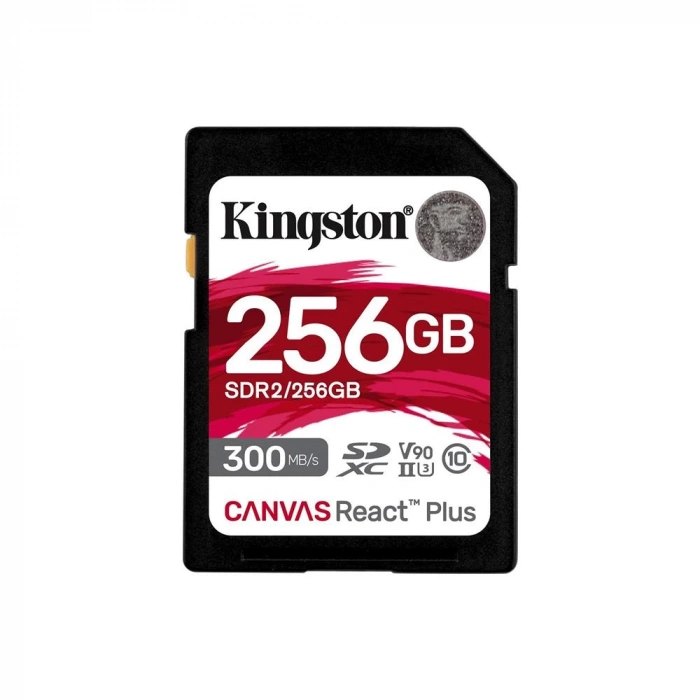 Kingston Canvas React Plus 256GB SDXC UHS-II 300MB/s U3 V90 Hafıza Kartı