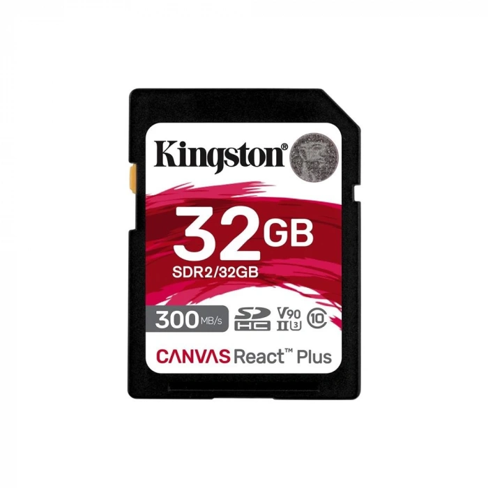 Kingston Canvas React Plus 32GB SDHC UHS-II 300MB/s U3 V90 Hafıza Kartı