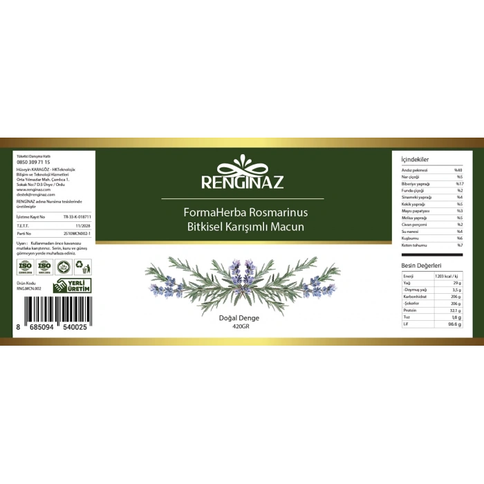 FormaHerba Rosmarinus Bitkisel Karışımlı Macun 420 gr