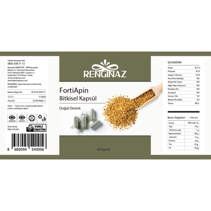 FortiApin Bitkisel Kapsül (60 Kapsül)