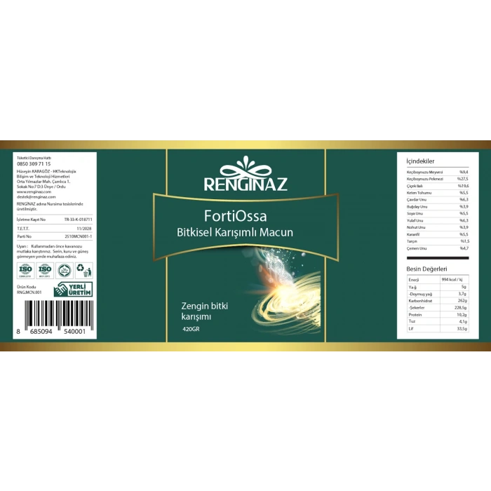 FortiOssa Bitkisel Karışımlı Macun 420 gr