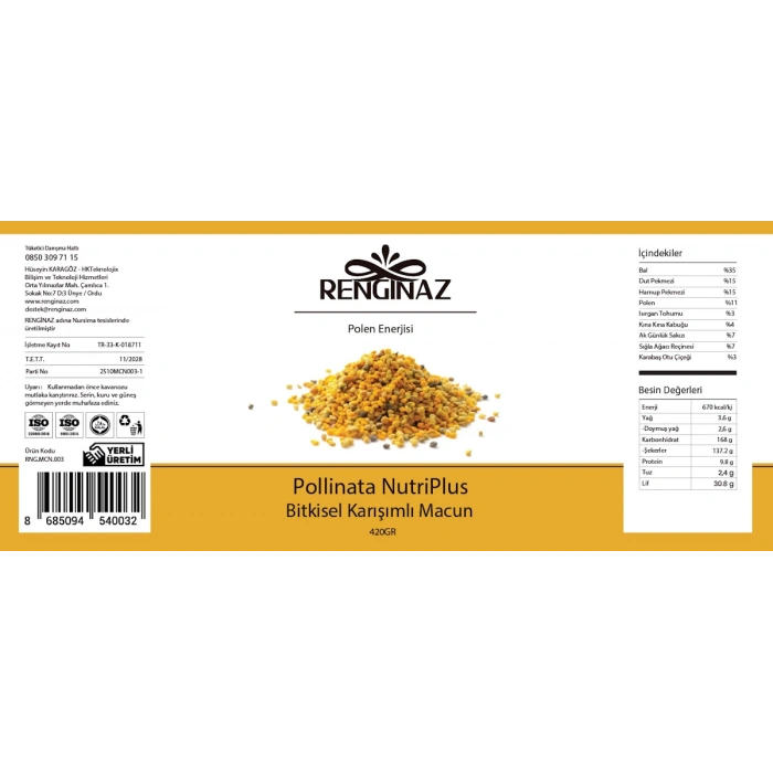 Pollinata NutriPlus Bitkisel Karışımlı Macun 420 gr