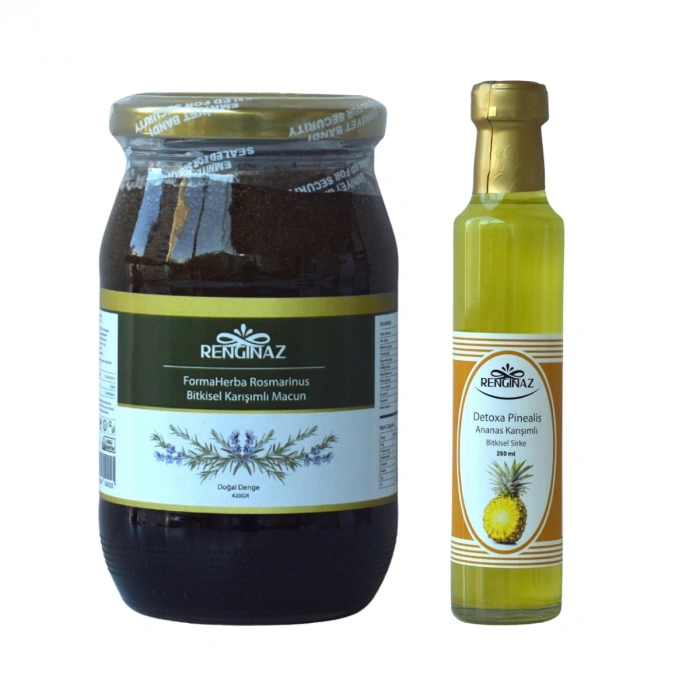RENGİNAZ Rosmarinus Bitkisel Macun & Ananas Karışımlı Sirke Seti