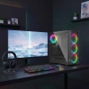 Everest BUMPY 4*12cm RGB Fan 600W APFC Tempered Camlı ATX Mid-T Gaming Oyuncu Kasası