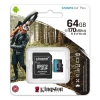 Kingston Canvas Go Plus 64GB microSDXC 170MB/s A2 U3 V30 Hafıza Kartı + Adaptör