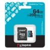 Kingston Canvas Go Plus Gen4 64GB microSDXC 200MB/s A2 U3 V30 Hafıza Kartı + Adaptör