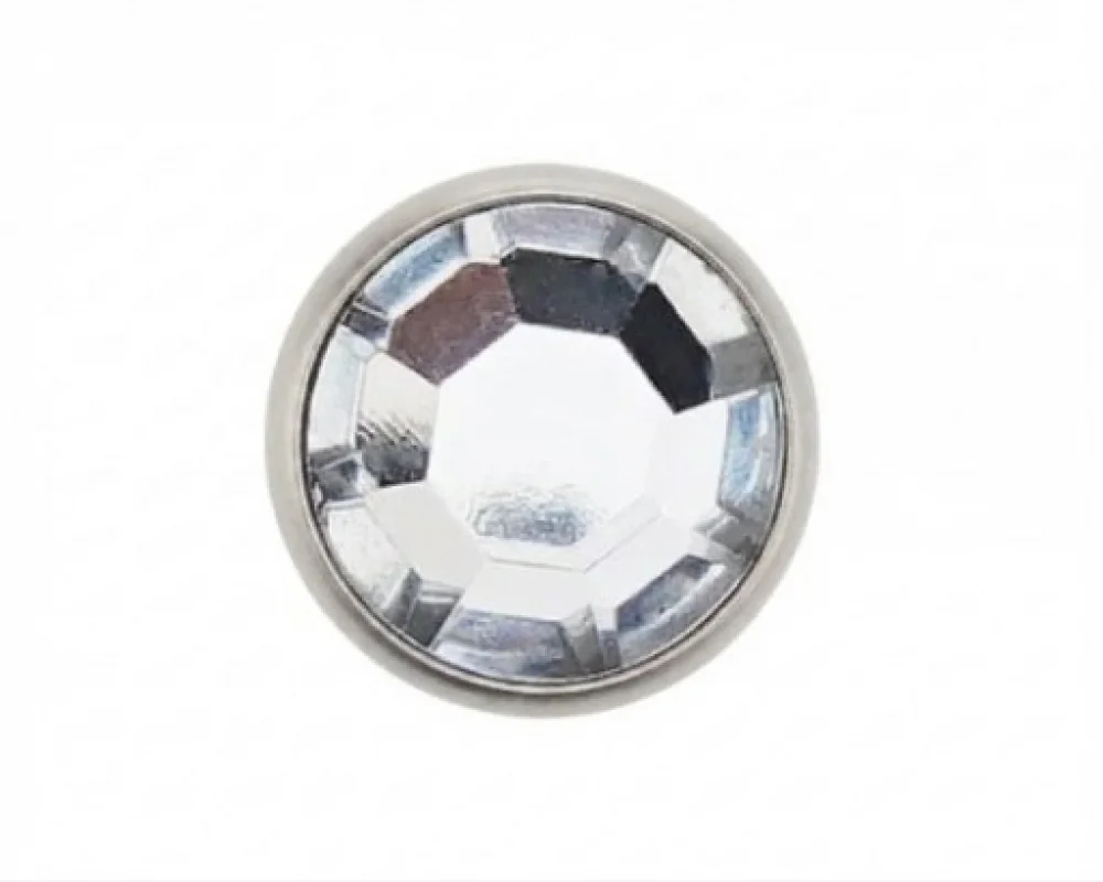 7.5 Mm Prong Snap Button Crystal Cap Part - Mat Free Nikel